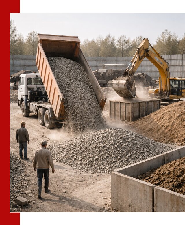 Доставка нерудных материалов с погрузкой и разгрузкой в Добрянке