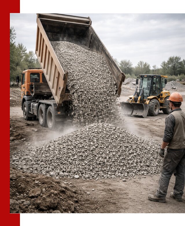 Доставка щебня в Добрянке крупными и мелкими фракциями