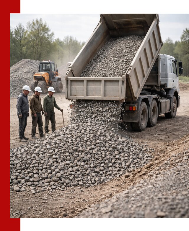 Доставка гравийного щебня фракции 70-120 в Добрянке