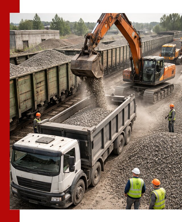 Железнодорожный щебень фракция 25–60 для поставок в Добрянке