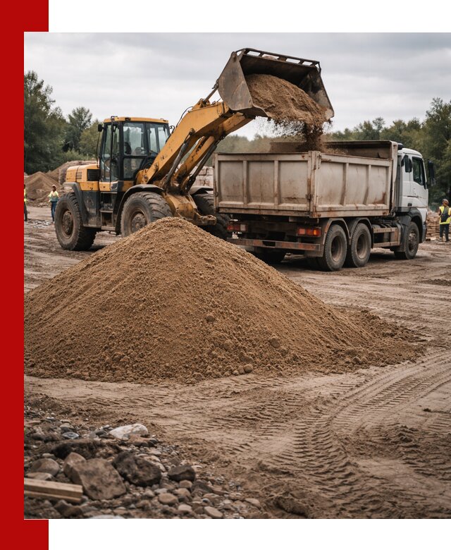 Доставка речного песка навалом в Добрянке быстро и выгодно