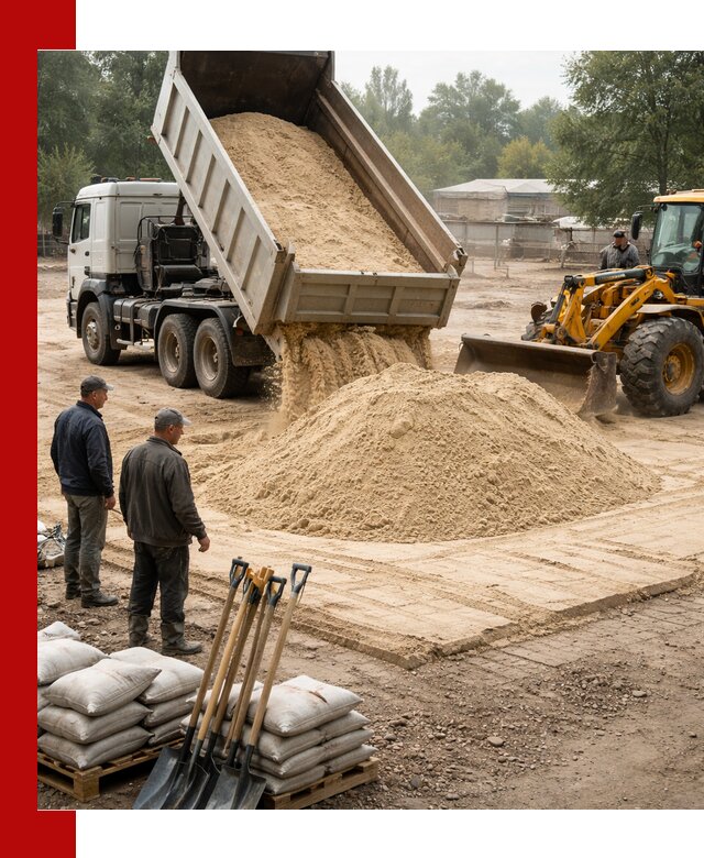 Доставка мытого песка в Добрянке с самосвалами по выгодной цене