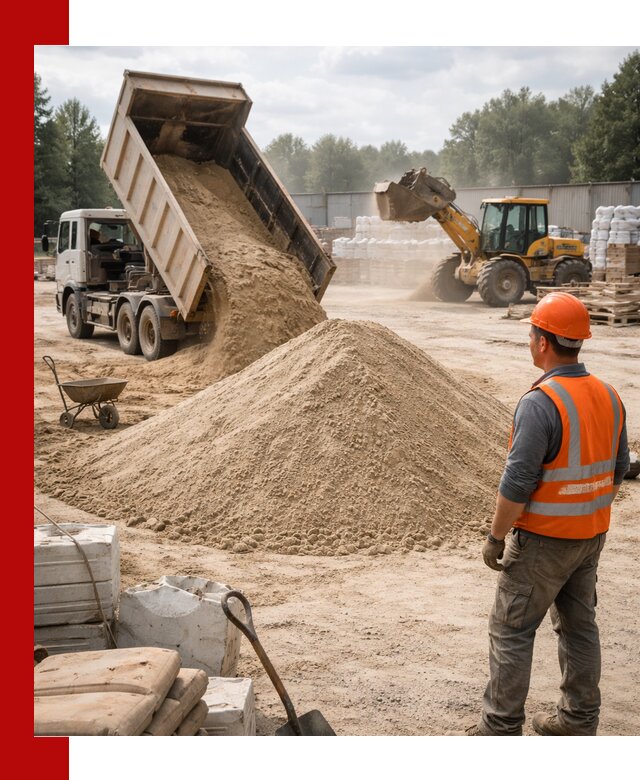 Доставка строительного песка с самосвалом в Добрянке