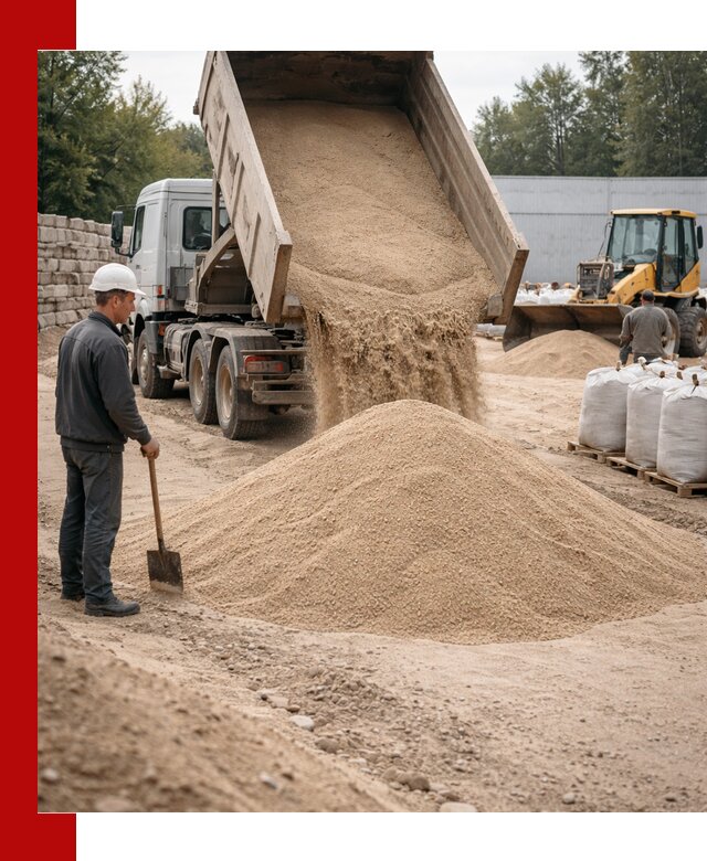Кварцевый песок фракция 0–3 мм с доставкой в Добрянке