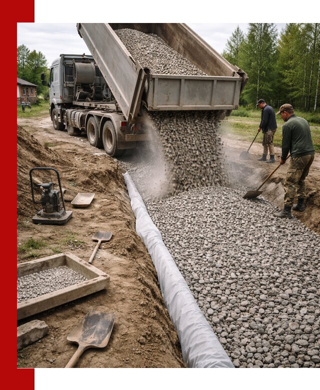 Гравий для дренажа с доставкой в Добрянке качественный и недорогой