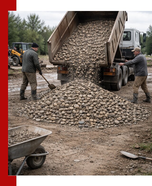 Доставка гальки речной оптом и в розницу в Добрянке