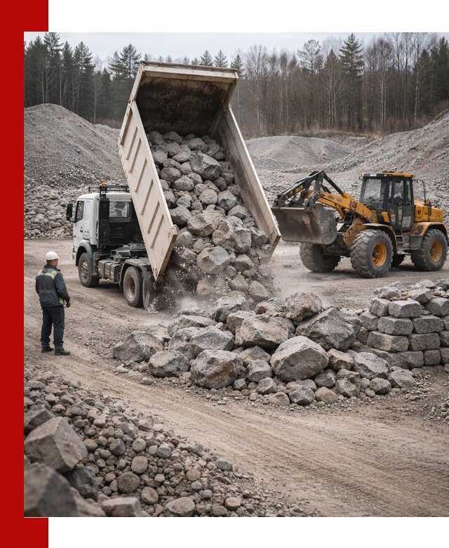 Доставка и продажа бутового гранитного камня в Добрянке