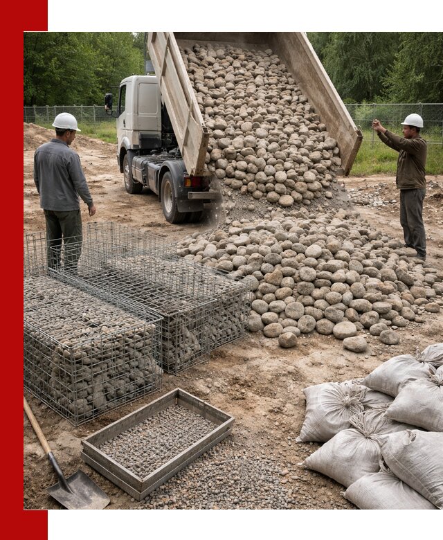 Камень для габионов фракция 70–151 в Добрянке