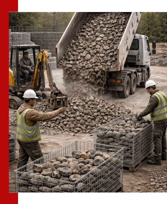 Камень для габионов фракция 100–201 в Добрянке