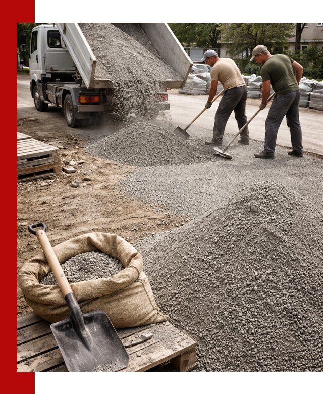 Отсев для тротуарной плитки в Добрянке — доставка и укладка