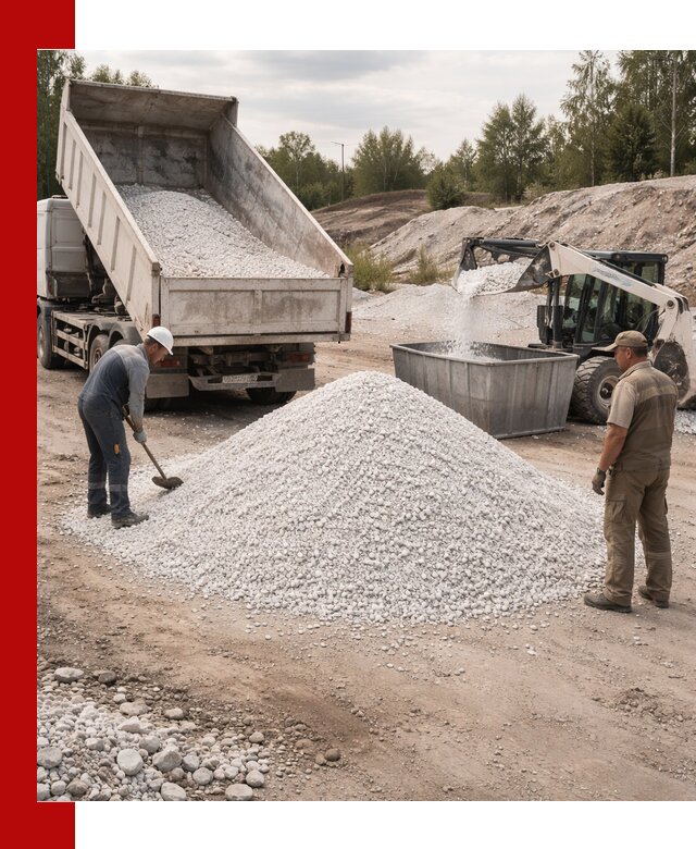 Доставка и продажа белой мраморной крошки в Добрянке