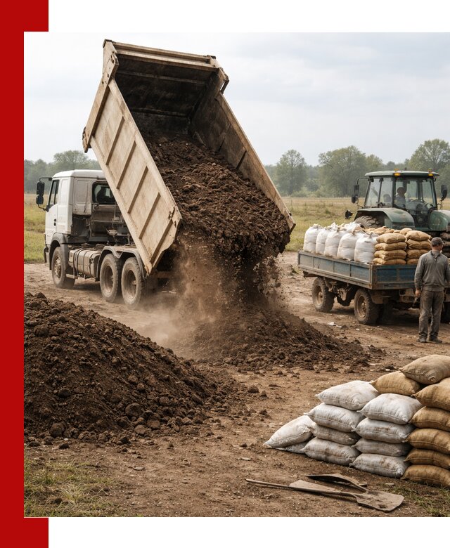 Доставка грунта и удобрений оптом в Добрянке для сельхоз и строительства