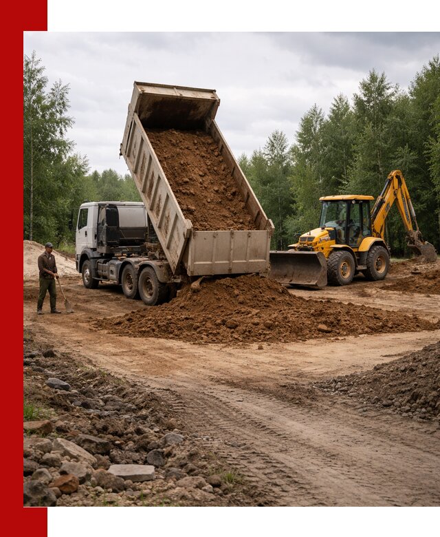 Доставка суглинка самосвалами в Добрянке подсыпка и планировка