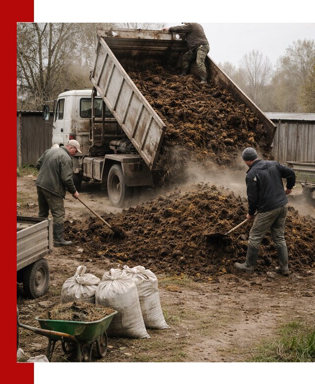 Доставка коровьего навоза самосвалом в Добрянке