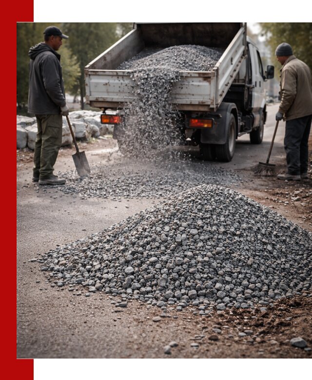 Гранитная крошка для посыпки дорог и тротуаров в Добрянке