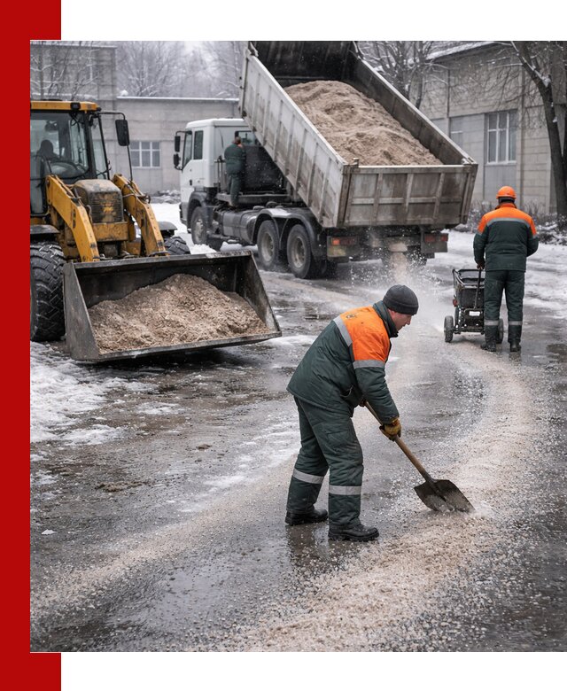 Реагент против гололеда с доставкой и нанесением в Добрянке