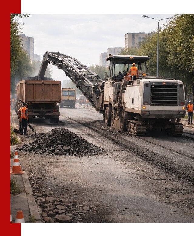 Фрезерованный асфальт в Добрянке — удаление и вывоз старого покрытия