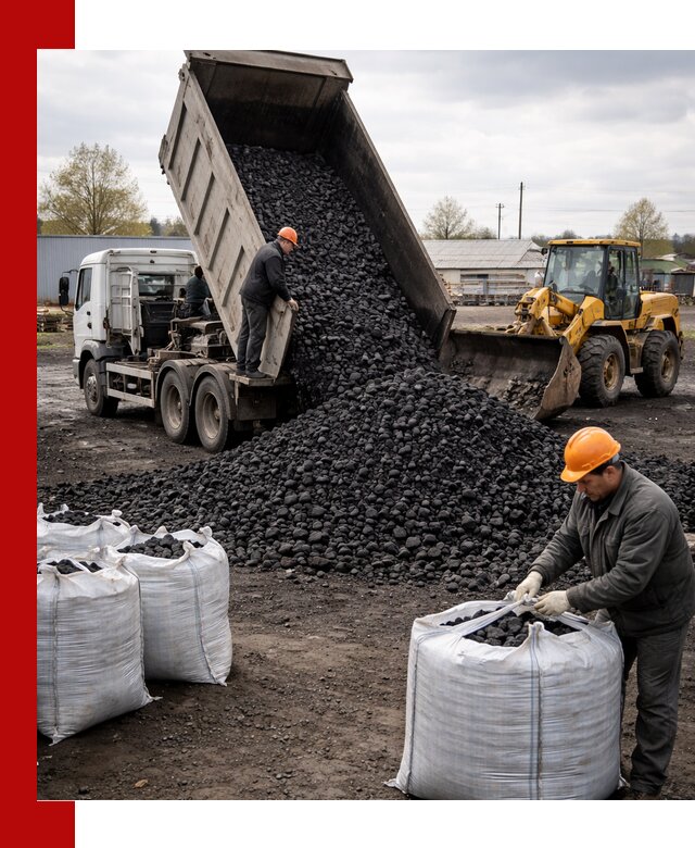Доставка каменного угля в Добрянке оптом и в розницу