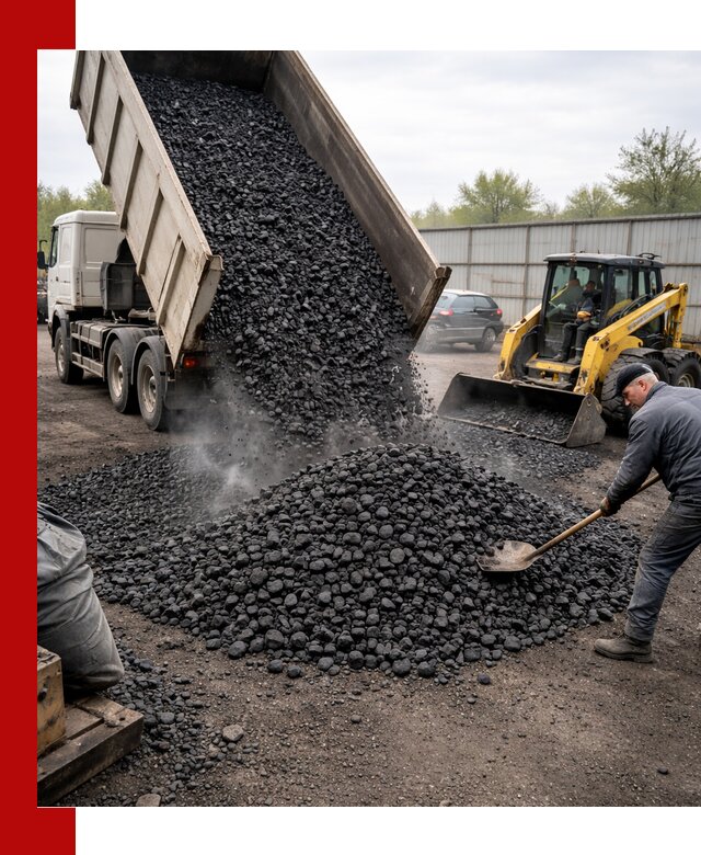 Доставка угля орех в Добрянке оптом и в розницу