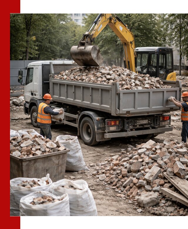 Вывоз строительного мусора в Добрянке с самосвалами и контейнерами