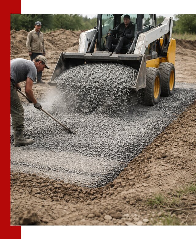 Устройство щебеночной подушки в Добрянке для дорог и фундаментов
